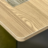 easycomfort easycomfort tavolo pieghevole da pranzo in truciolato con 2 cassetti 1 armadietto max 6 persone 140x76x76 cm