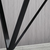 easycomfort easycomfort bancone bar tavolo alto stile industriale effetto marmo legno e acciaio 120x60x102 cm nero