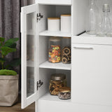 easycomfort easycomfort credenza moderna con armadietti e cassetto in legno e vetro 60x40x95cm bianco