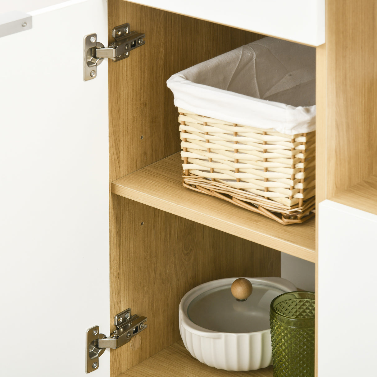 easycomfort easycomfort dispensa da cucina in truciolato con armadietti cassetti ripiani regolabili e appendino 93x40x180 cm