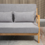 easycomfort easycomfort divano 2 posti moderno in legno con cuscini seduta imbottita e tessuto effetto velluto 122x80x72 cm grigio