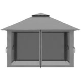 easycomfort easycomfort gazebo pieghevole 4x4 con borsa da trasporto picchetti funi e sacchi di sabbia inclusi 392x392x283 cm grigio