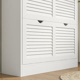 easycomfort easycomfort mobile scarpiera salvaspazio in legno per 16 paia di scarpe con 2 ante a ribalta 81 5x25x83cm bianco