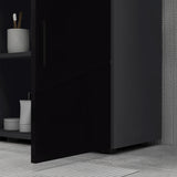 easycomfort easycomfort mobile sottolavabo bagno per piedistallo con armadietto 2 ante 60x30x60cm nero