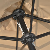 easycomfort easycomfort ombrellone da giardino doppio 4 5m con 48 luci led e manovella cachi