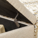 easycomfort easycomfort panca con contenitore in poliestere trapuntata con gambe in acciaio doro 110x44x48cm beige