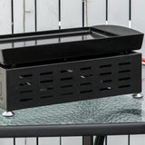 easycomfort easycomfort piastra barbecue a gas da tavolo con 2 bruciatori e potenza 6kw 48 5x46x21cm nero
