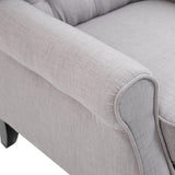 easycomfort easycomfort poltrona grigia in stile francese con ampia seduta gambe rivestite in legno e cuscini sfoderabili ean 8054144133850