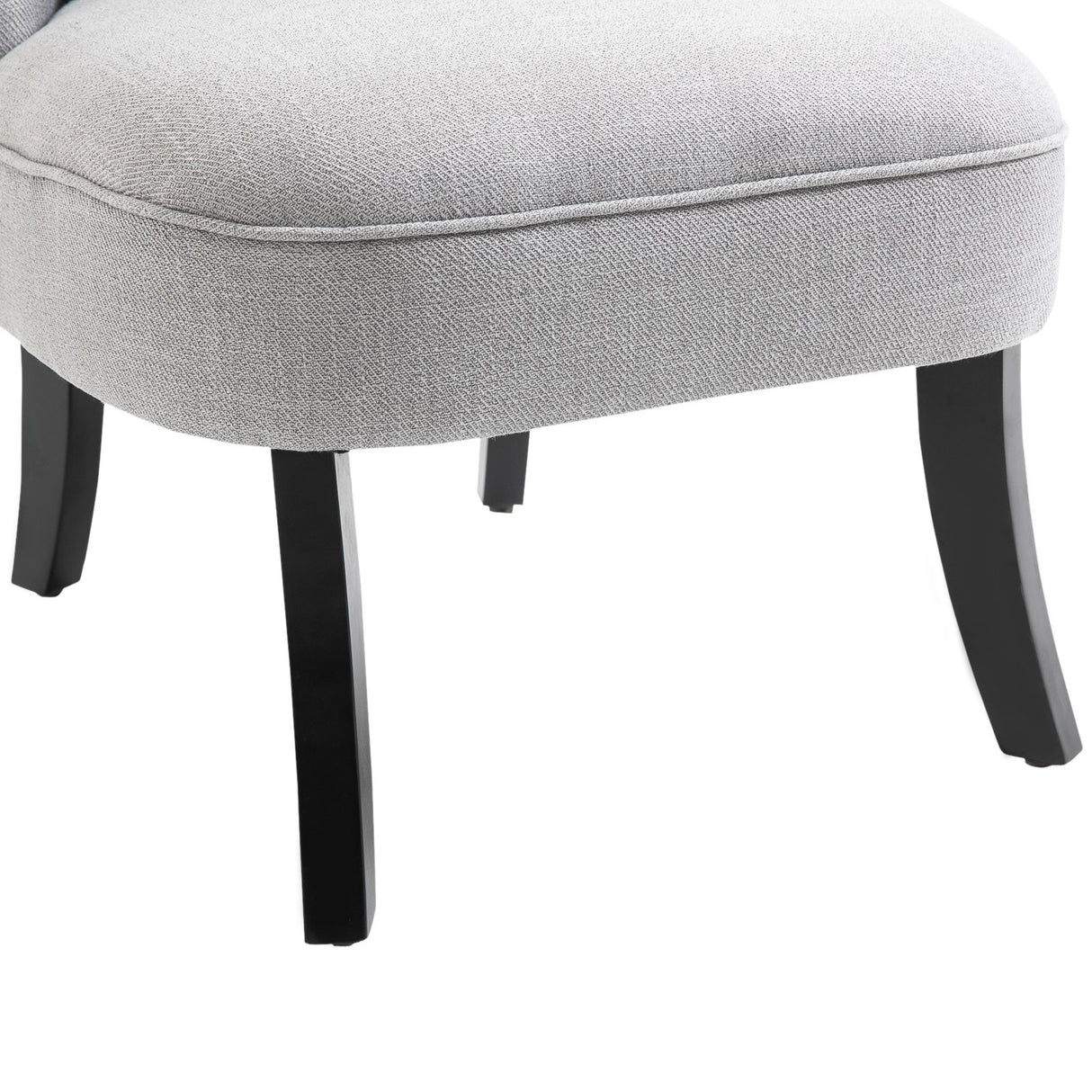 easycomfort easycomfort poltrona per salotto imbottita con cuscino e piedini antiscivolo poltrona darredo in tessuto effetto lino e legno 52 5x69x77 cm grigio ean 8054144134956