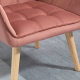 easycomfort easycomfort poltroncina stile nordico in legno ed effetto velluto rosa per soggiorno o ufficio 67x61 5x71 cm