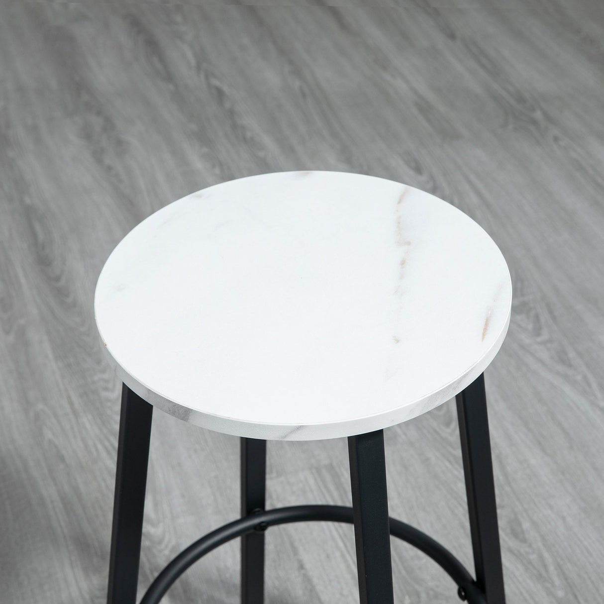easycomfort easycomfort set 3 pezzi con tavolo rettangolare e 2 sgabelli da bar in truciolato mdf e acciaio bianco e nero