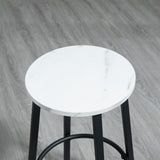 easycomfort easycomfort set 3 pezzi con tavolo rettangolare e 2 sgabelli da bar in truciolato mdf e acciaio bianco e nero
