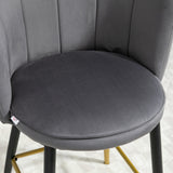 easycomfort easycomfort set da 2 sgabelli da bar vellutati con poggiapiedi e base in acciaio 59x52x90cm grigio