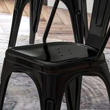 easycomfort easycomfort set da 4 sedie impilabili moderno per sale da pranzo soggiorni locali o bar stile industriale in acciaio 53x45x85cm nero