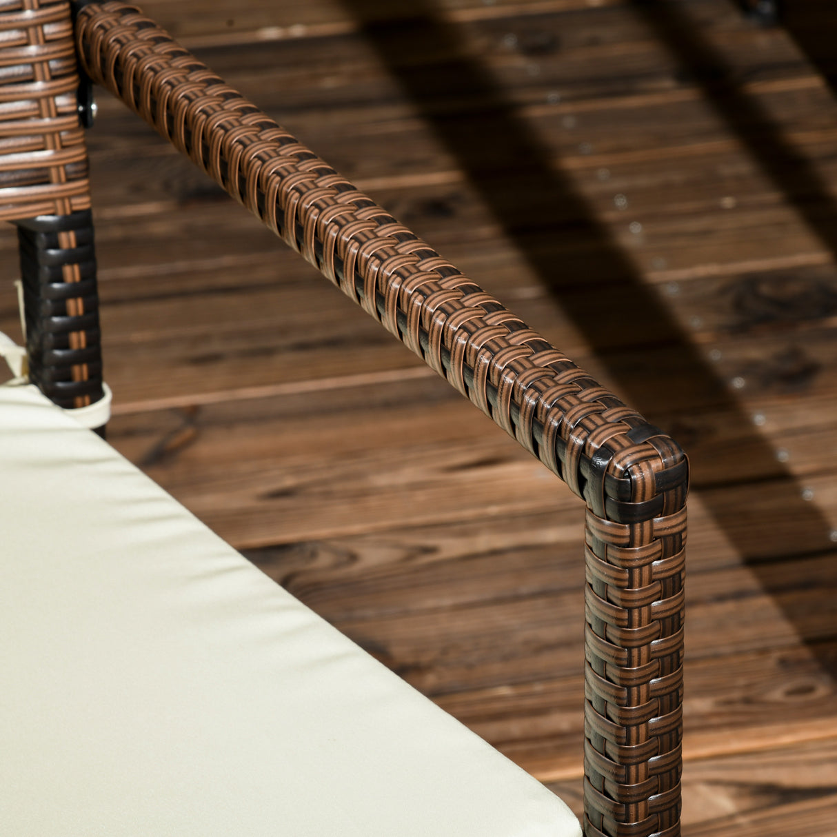 easycomfort easycomfort set da esterni in rattan pe con tavolo e 4 sedie con cuscini marrone