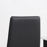 easycomfort easycomfort set di 4 sedie da pranzo con schienale alto in finta pelle e acciaio 41x50x97cm nero