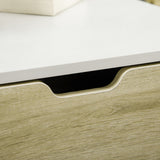 easycomfort easycomfort tavolino basso da caffe in truciolato con cassetti e ripiano in vetro per soggiorno e ingresso 106x58x39 cm bianco