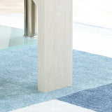 easycomfort easycomfort tavolino da caffe moderno a 2 livelli in vetro e legno 90x50x42cm bianco