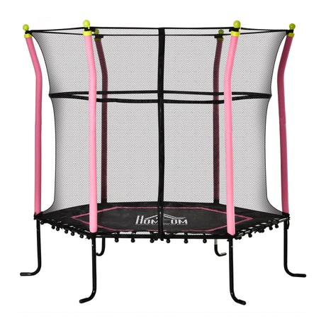 immagine-1-easycomfort-easycomfort-tappeto-elastico-per-bambini-3-10-anni-con-rete-di-sicurezza-e-corde-elastiche-trampolino-da-giardino-160x163-5acm-rosa-e-nero