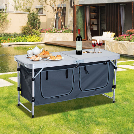 immagine-1-easycomfort-easycomfort-tavolino-da-campeggio-pieghevole-con-ripiano-portavivande-in-alluminio-bianco-ean-8054111840774