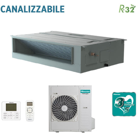 immagine-1-hisense-climatizzatore-condizionatore-hisense-inverter-canalizzato-canalizzabile-42000-btu-aud125ux4shh3-auw125u4rt5-r-32-con-telecomando-di-serie-e-cablato