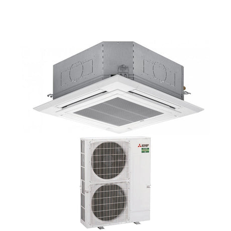 immagine-1-mitsubishi-electric-climatizzatore-condizionatore-mitsubishi-electric-cassetta-90x90-a-4-vie-34000-btu-pla-m100ea-puz-m100yka-trifase-r-32-wi-fi-optional-con-griglia-inclusa
