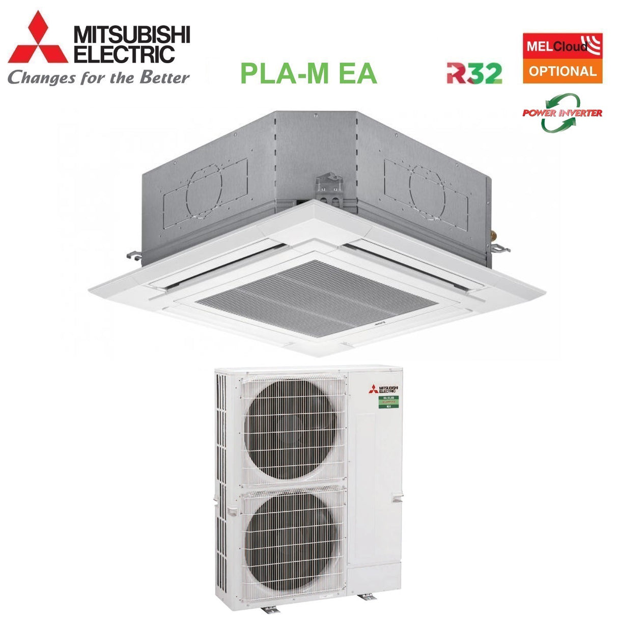 immagine-1-mitsubishi-electric-climatizzatore-condizionatore-mitsubishi-electric-cassetta-power-inverter-90x90-a-4-vie-48000-btu-pla-m140ea-puz-zm140yka-trifase-r-32-wi-fi-optional-con-griglia-inclusa