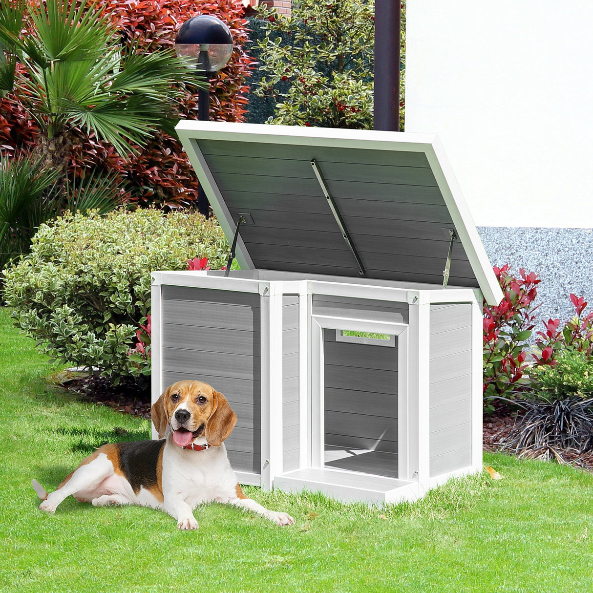 immagine-2-easycomfort-easycomfort-casetta-per-cani-da-esterno-con-porta-e-terrazza-cuccia-per-cani-di-taglia-media-tetto-apribile-e-finestra-grigio