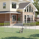 immagine-2-easycomfort-easycomfort-kennel-per-cani-da-esterno-a-maglie-con-porta-con-blocco-in-acciaio-400x400x182cm-argento