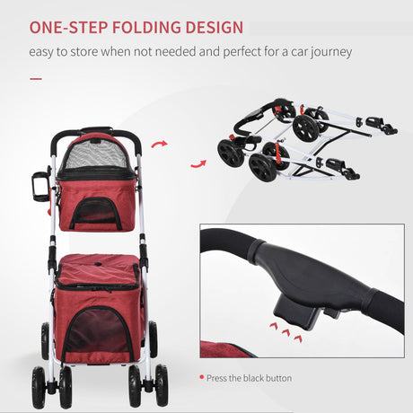 immagine-2-easycomfort-easycomfort-passeggino-a-2-livelli-per-cani-e-gatti-pieghevole-con-trasportino-morbido-rimovibile-rosso