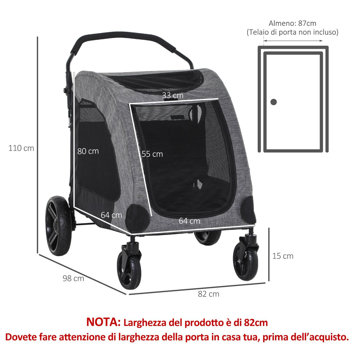 immagine-2-easycomfort-easycomfort-passeggino-per-cani-di-taglia-medio-grande-fino-a-55kg-in-acciaio-e-tessuto-oxford-nero-e-grigio
