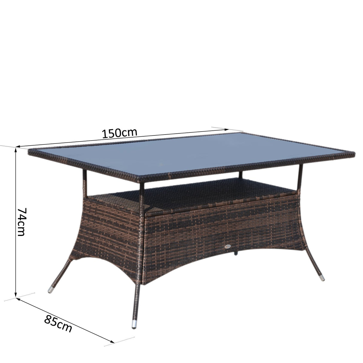 immagine-2-easycomfort-easycomfort-tavolino-da-giardino-in-pe-rattan-con-ripiano-inferiore-marrone-150x85x74cm-ean-8054144137292
