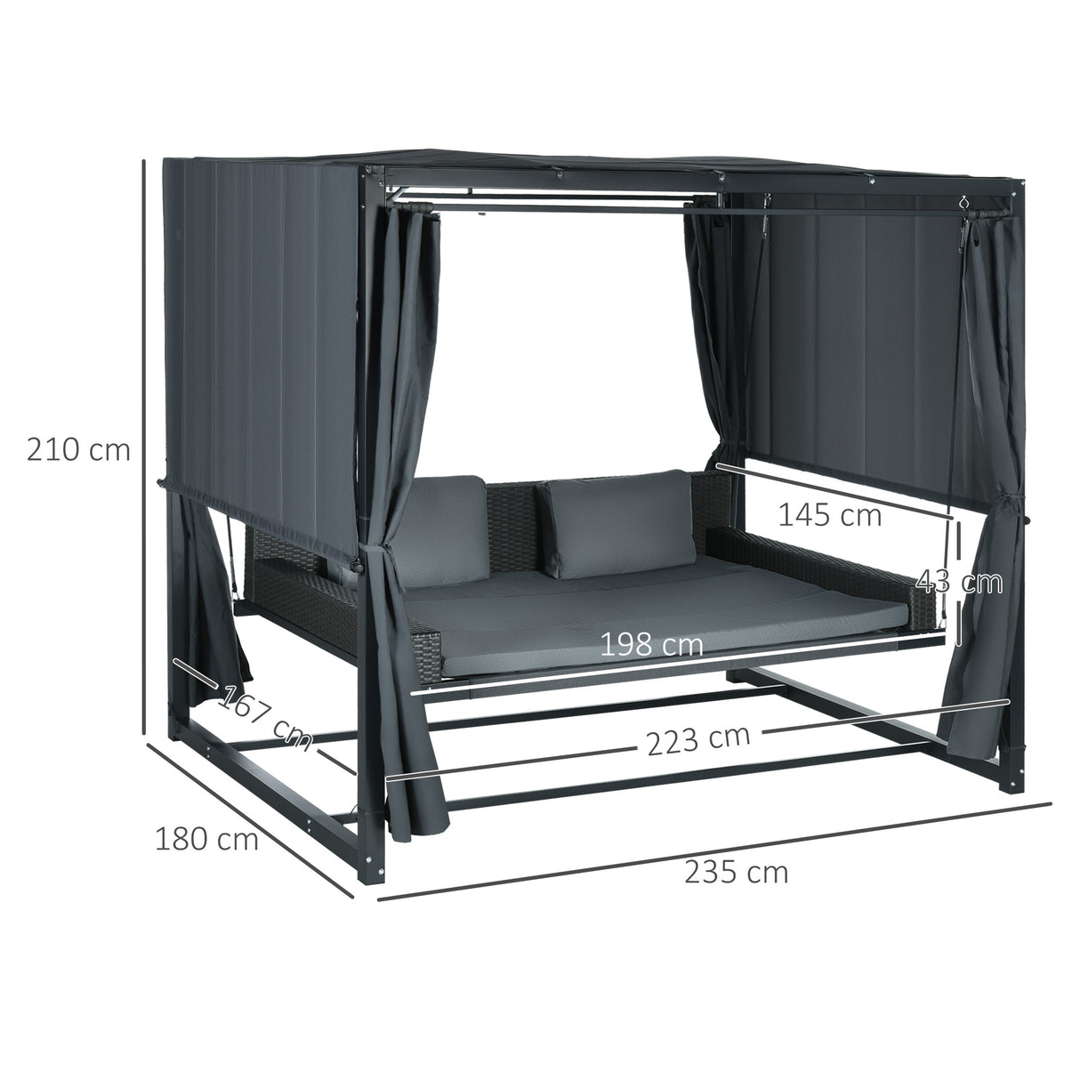 immagine-3-easycomfort-easycomfort-dondolo-letto-e-pergola-3-in-1-con-tetto-regolabile-e-tende-acciaio-e-rattan-pe-235x150x210cm-grigio-scuro
