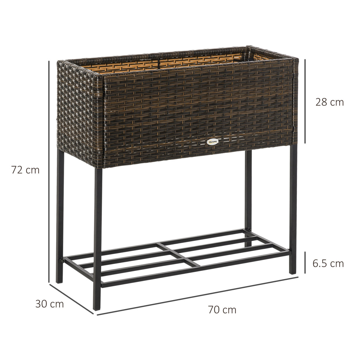 immagine-3-easycomfort-easycomfort-letto-per-orto-rialzato-fioriera-effetto-vimini-con-ripiano-aiuola-rialzata-per-esterni-e-interni-marrone-70cm-x-30cm-x-70cm-ean-8054144132297