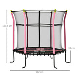 immagine-3-easycomfort-easycomfort-tappeto-elastico-per-bambini-3-10-anni-con-rete-di-sicurezza-e-corde-elastiche-trampolino-da-giardino-160x163-5acm-rosa-e-nero
