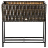 immagine-4-easycomfort-easycomfort-letto-per-orto-rialzato-fioriera-effetto-vimini-con-ripiano-aiuola-rialzata-per-esterni-e-interni-marrone-70cm-x-30cm-x-70cm-ean-8054144132297