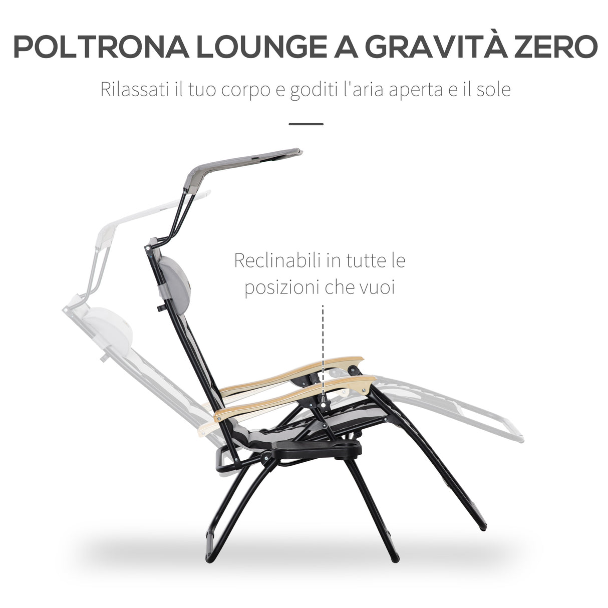 immagine-4-easycomfort-easycomfort-sedia-sdraio-da-giardino-zero-gravity-pieghevole-e-reclinabile-con-tettuccio-poggiatesta-e-porta-bicchieri-grigio-chiaro
