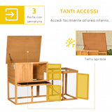 immagine-5-easycomfort-easycomfort-conigliera-a-2-livelli-in-abete-e-acciaio-con-casetta-spazio-aperto-e-vassoio-141x49x86cm
