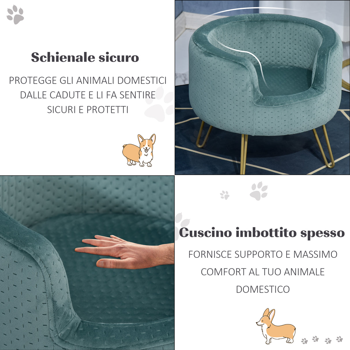 immagine-5-easycomfort-easycomfort-cuccia-di-design-per-gatti-o-cani-fino-4kg-in-metallo-oro-e-velluto-verde-petrolio-41-5x41-5x36-5cm-ean-8054111844970