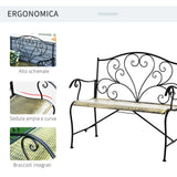 immagine-5-easycomfort-easycomfort-panchina-da-giardino-in-ferro-panca-da-esterno-in-stile-vintage-2-posti-100x-50x88cm-nero-ean-8054144136769