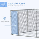immagine-6-easycomfort-easycomfort-kennel-per-cani-da-esterno-a-maglie-con-porta-con-blocco-in-acciaio-400x400x182cm-argento