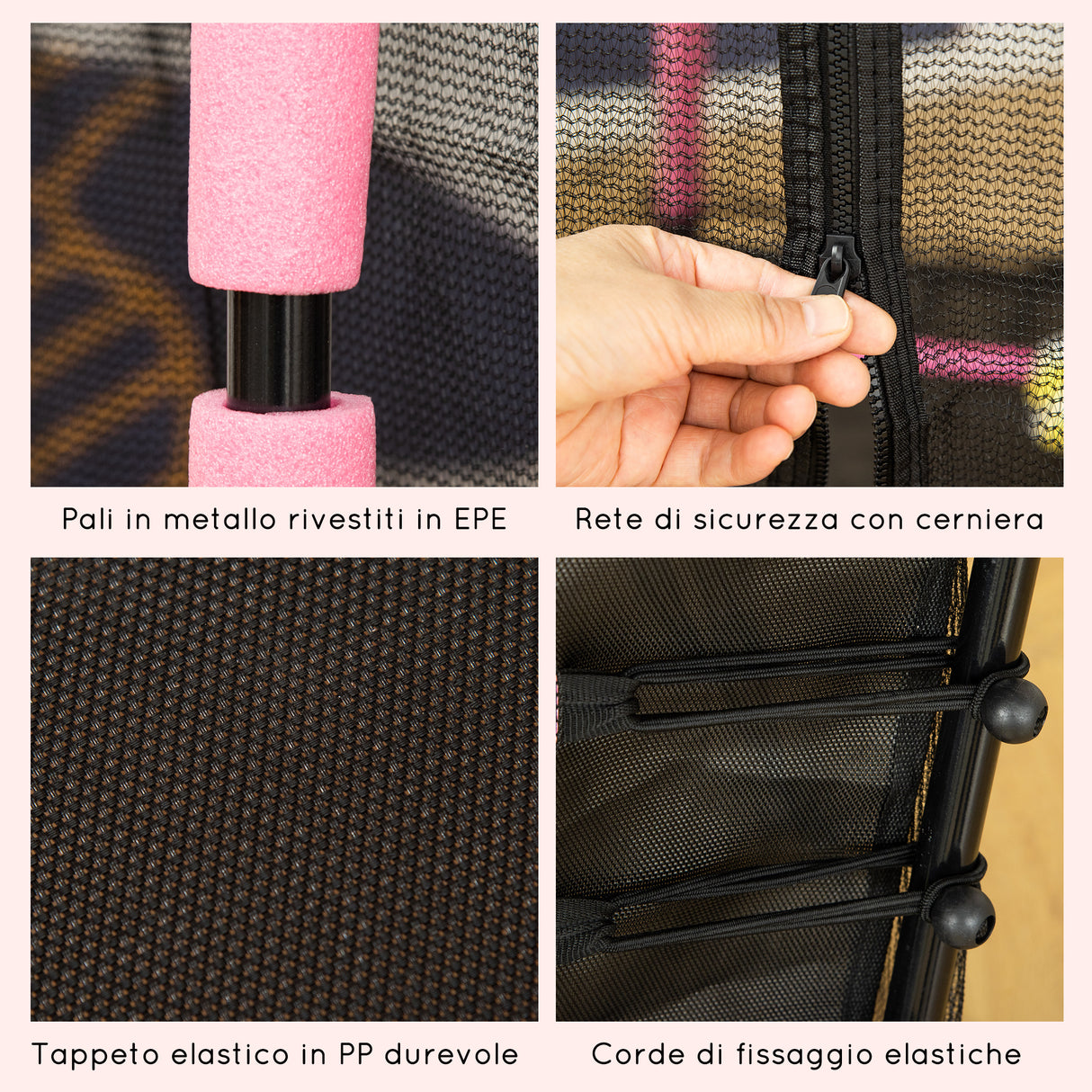 immagine-6-easycomfort-easycomfort-tappeto-elastico-per-bambini-3-10-anni-con-rete-di-sicurezza-e-corde-elastiche-trampolino-da-giardino-160x163-5acm-rosa-e-nero