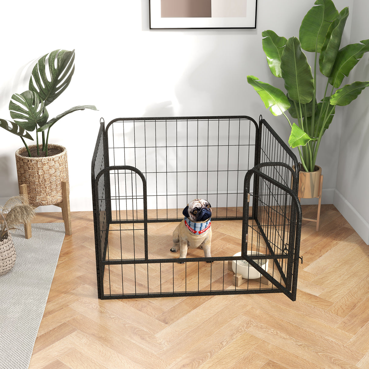 immagine-9-easycomfort-easycomfort-recinto-per-cani-pieghevole-per-interno-ed-esterno-porta-con-catenaccio-e-picchetti-di-fissaggio-82x82x60cm-grigio-scuro